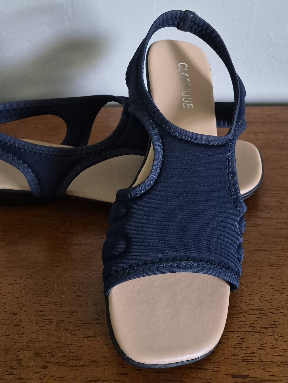Classicique Navy Slingback Comfort Sandal for Women